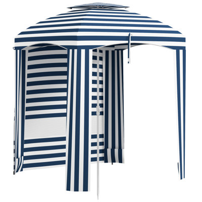 Outsunny 5.8' X 5.8' Portable Beach Umbrella With Double-Top