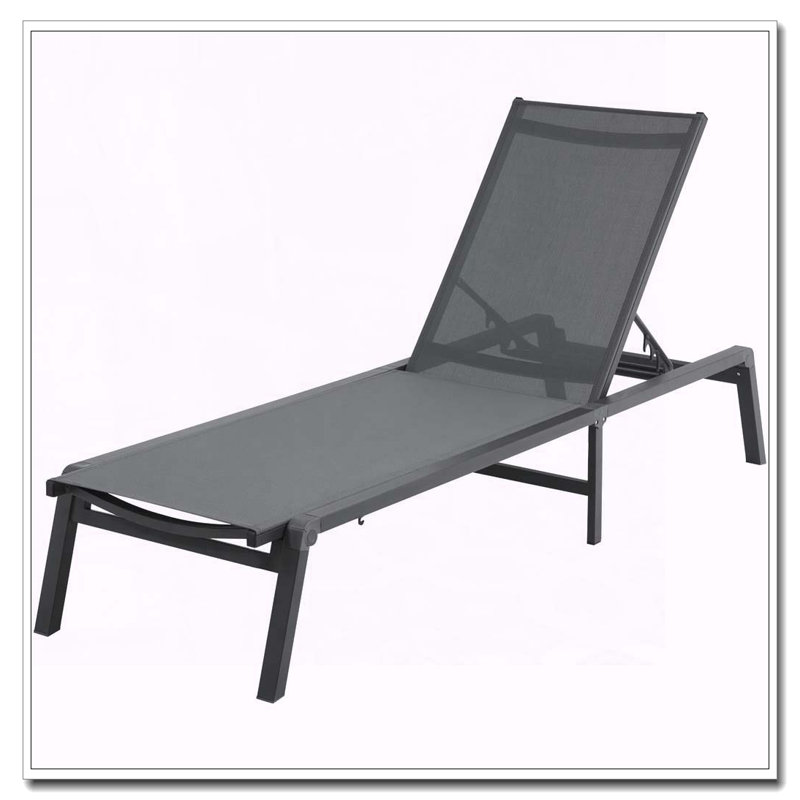Chaise longue en aluminium avec dossier réglable à 5 positions et tissu respirant Sterling
