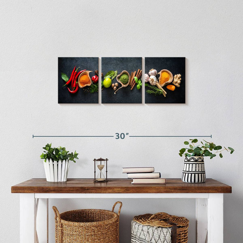 Épices pour la cuisson 3 pièces, H 8 po x l 26 po x P 1 po
