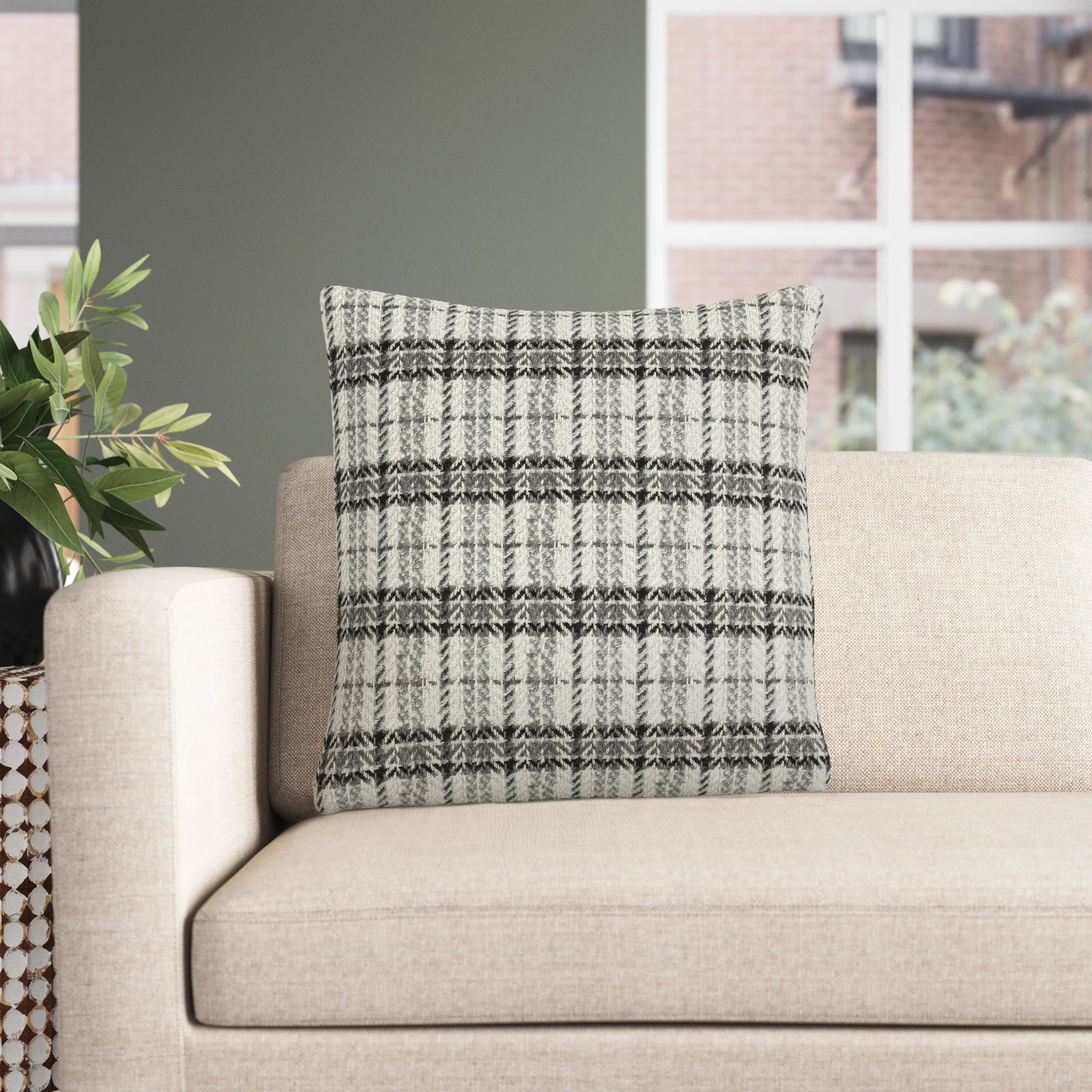 Santorini Chevron Throw Pillow, 20" x 20", Polyester/Polyfill
