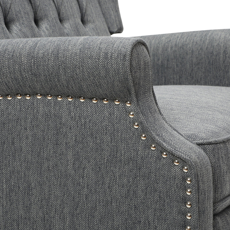 Mattice Upholstered Recliner, Charcoal