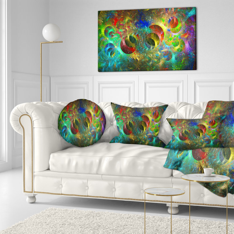 Cercles lumineux multicolores - coussin imprimé abstrait