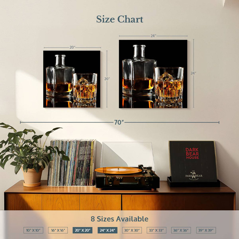 Yarlin Whiskey Decanter Set, 20" H x 20" W
