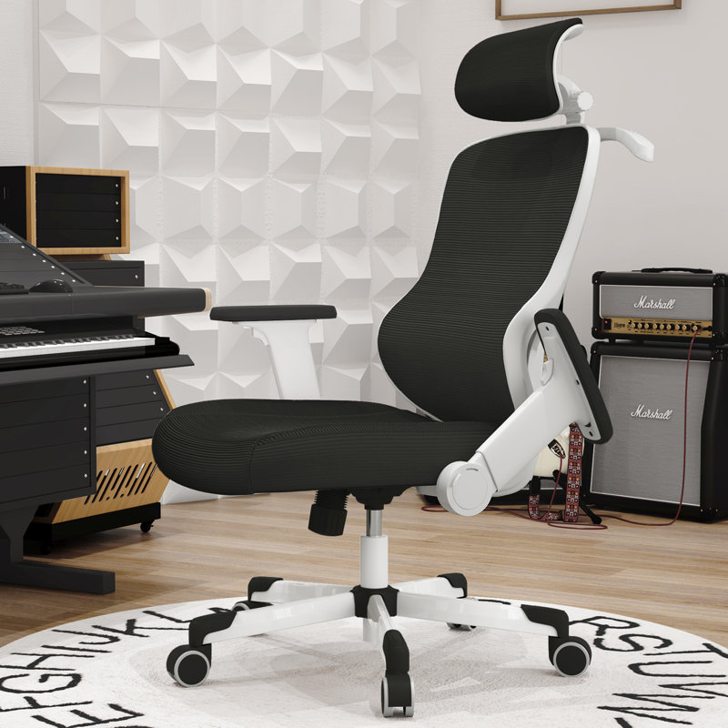 Fauteuil de bureau ergonomique Mawgan, Noir / blanc