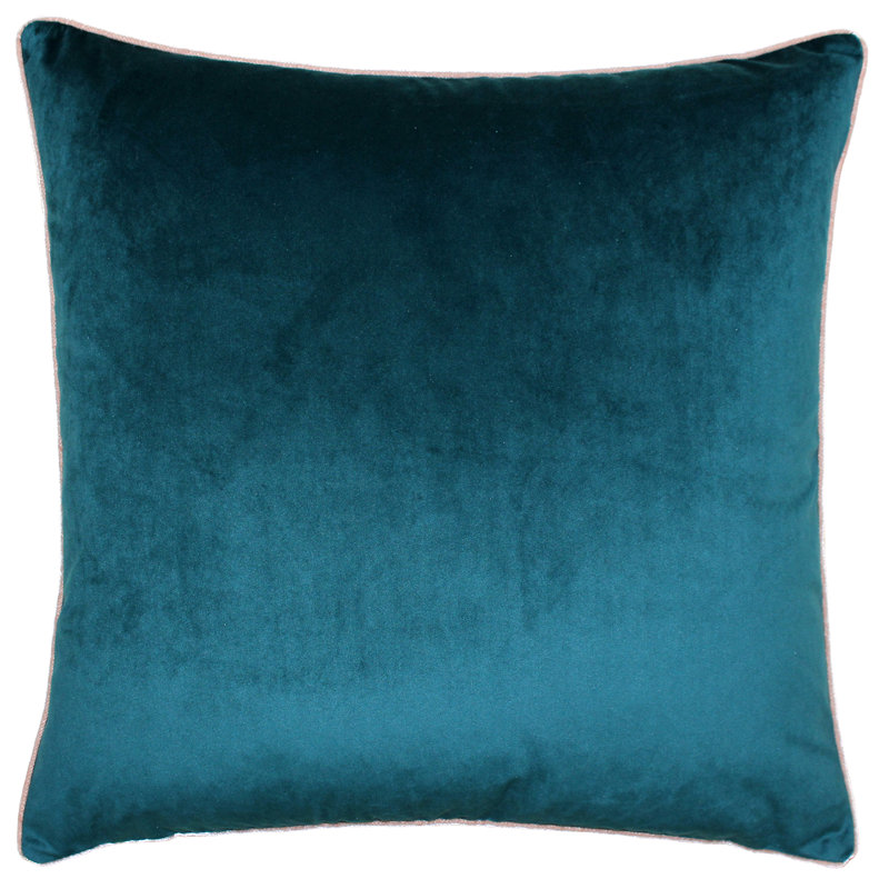 Meridian Square Throw Cushion, Teal/Blush