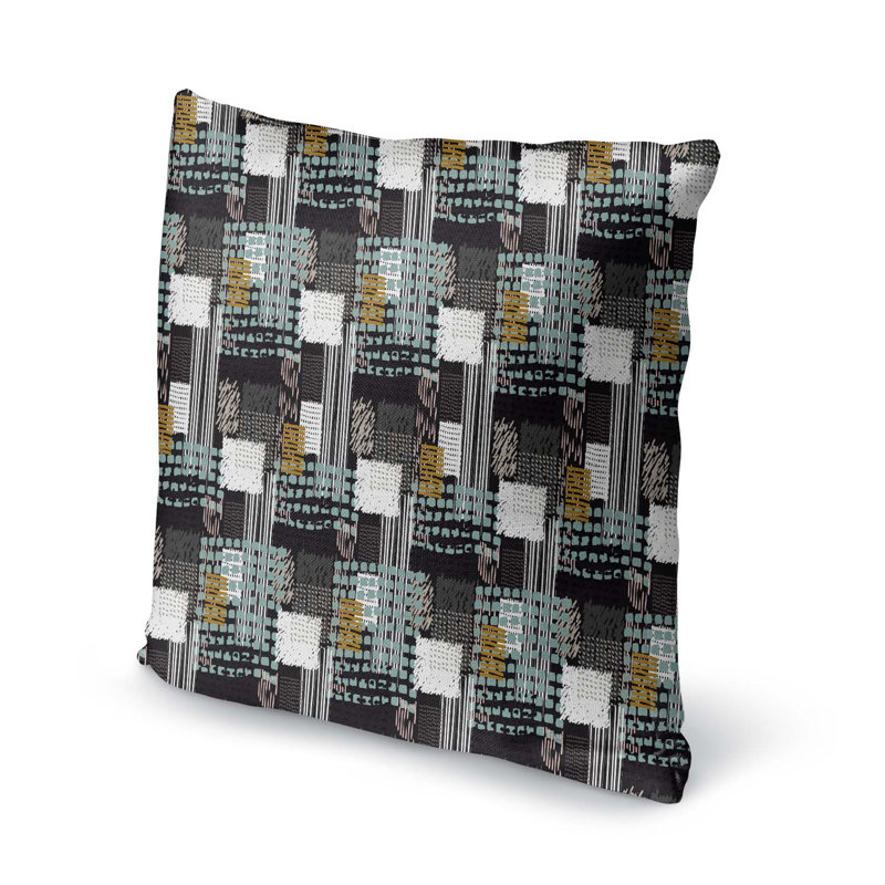Geometric Cotton Blend Outdoor Reversible Throw Pillow, 26" x 26"