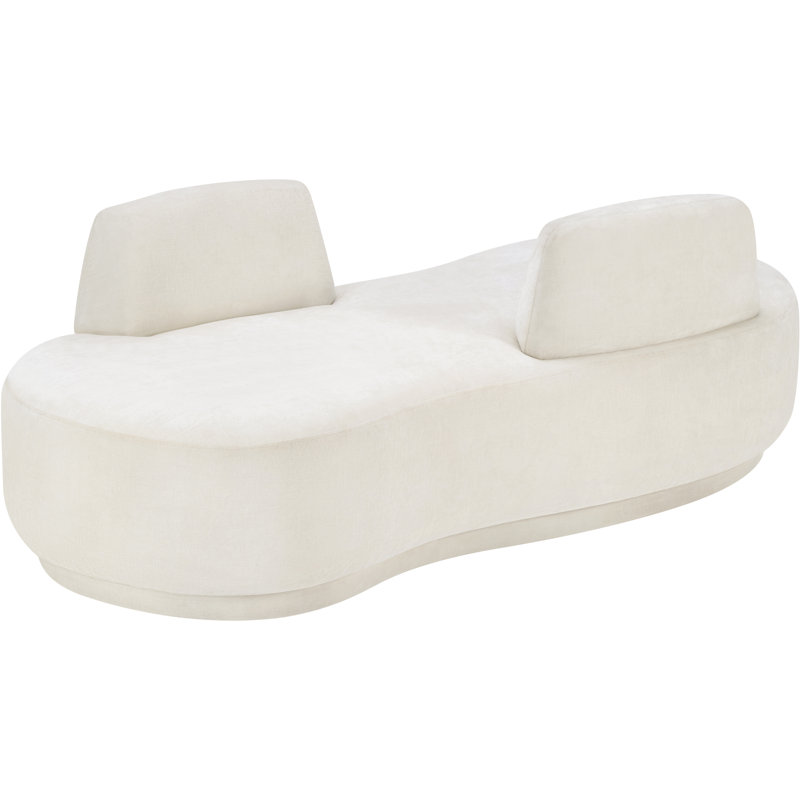 Chaise longue / causeuse Argyle, Tissu chenille crème