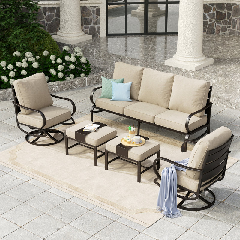 Tapasi Patio Conversation Set, Swivel Chairs