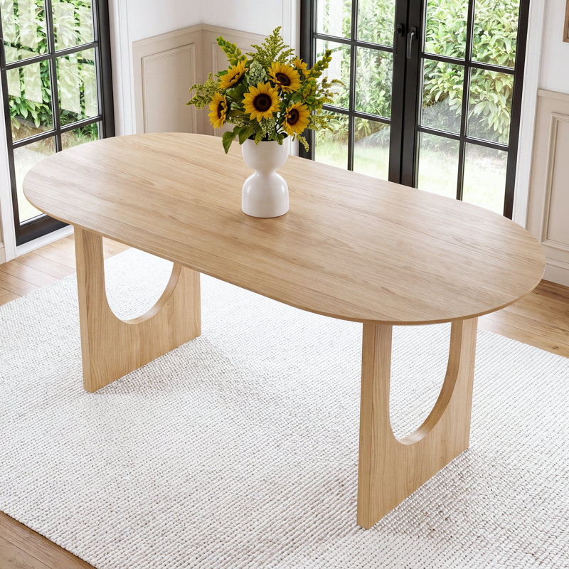 Tables de cuisine ovales en bois 79 po 79 po, Chêne