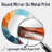 Teal Orange Bold Abstract Flow Collage I - Dams Decorative Wall Mirror, Modern Round Mirror, Printed Metal Art-99619783