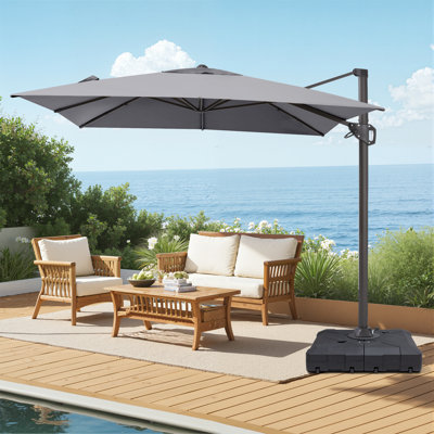 128'' X 104'' Rectangular Cantilever Umbrella with Weighted Base
