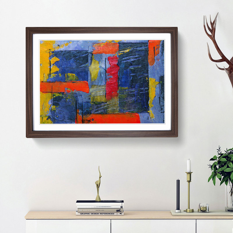 Abstract Vol.380 by S.Johnson - Framed Print, 33cm H x 45cm W x 2cm D, Walnut Framed