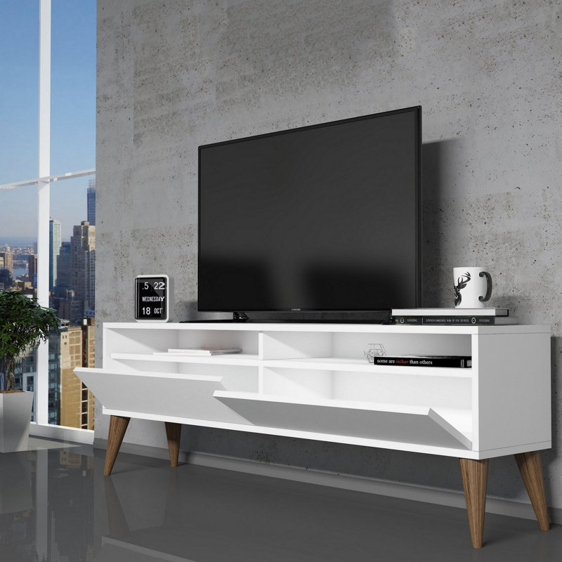 Keikei Unfinished TV Stand for TVs up to 60", White