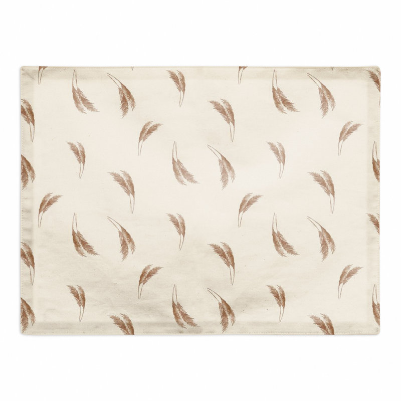 Cotton Floral Rectangle Placemat, Cream/Rust