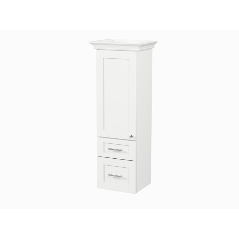 Disar 15'' Counter Top Tall Bathroom Cabinet With Drawer, White