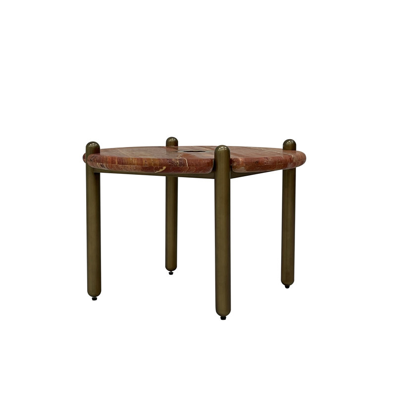 Table de bout en travertin rouge Ravello