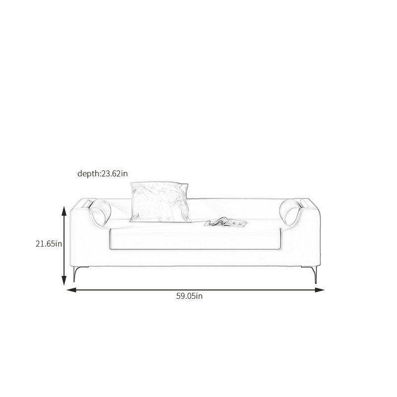 Simple Bedroom End-of-Bed Bench, Light Blue, 21.65" H x 59.05" W x 23.62" D