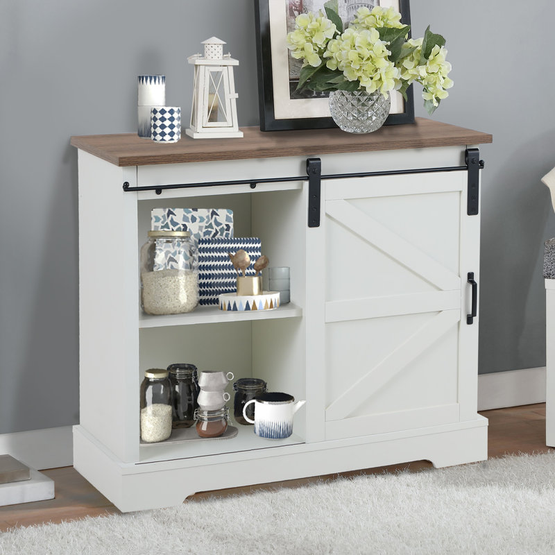 Buffet décoratif 1 porte Longley, Blanc chaud