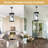 3-Light Black Outdoor Pendant Light, IP44 Waterproof Exterior Hanging Lantern, Adjustable Chain Porch Ceiling Light Fixture With Tempered Seeded Glass, E26 Base Outdoor Chandelier For Front Door Patio Porch Garage-1785145627-1785145626