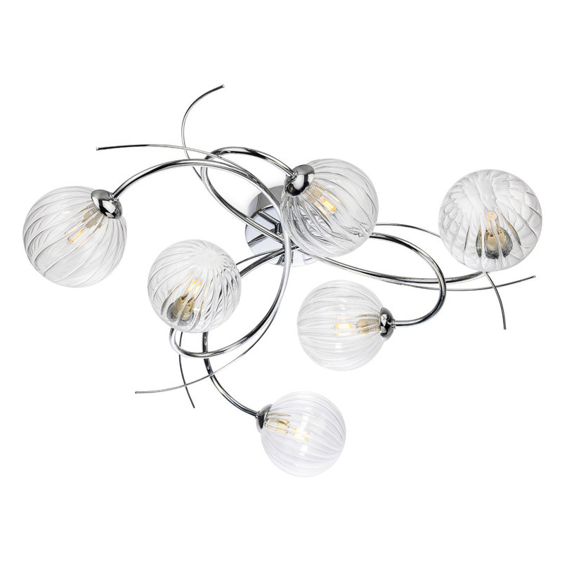 Flush Mount, Chrome, Clear, 6
