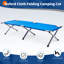 Lit de camp portatif pliant portatif avec structure en acier, bleu-122815301