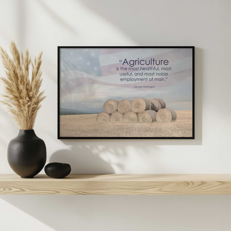 "L'agriculteur" par Lori Deiter, 48 W x 32 H, Gold, Framed Print