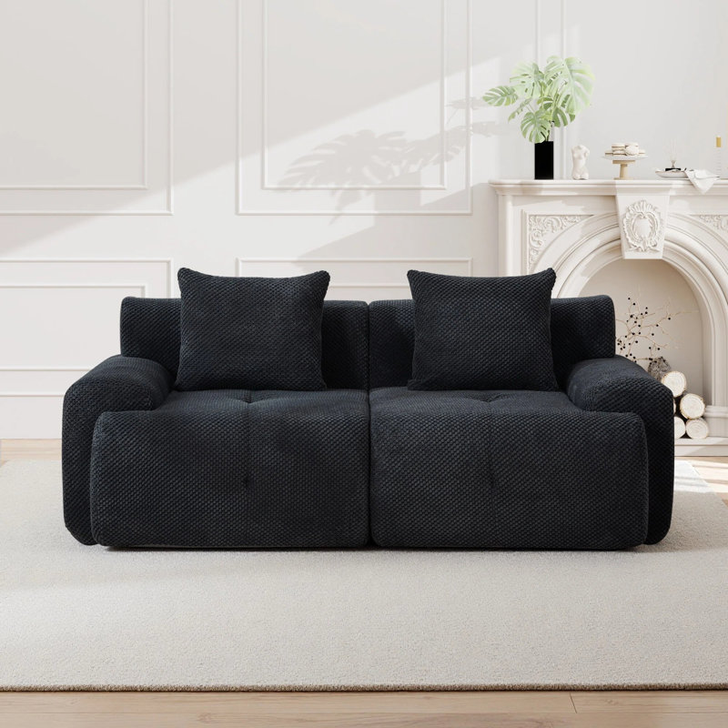Canapé Boneless 74 "Comfy Cloud Couch, Noir