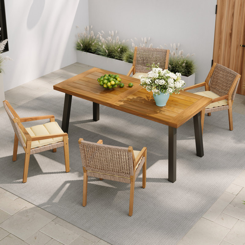 Ensemble confortable d'extérieur moderne en bois d'acacia pour les grands rassemblements
