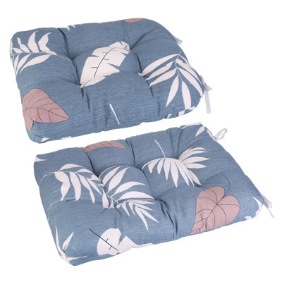 Ensemble de coussins de chaise berçante 2 pièces, coussin de dossier et de siège avec sangles, 7 options de couleur, coussins en fibre de polyester doux pour chaise berçante, fauteuil de bureau, canapé, 22,83 po x 18,89 po