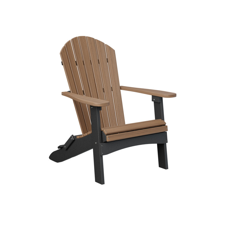Berlin Gardens Comfo Back Folding Adirondack Chair, Antique Mahogany/Black