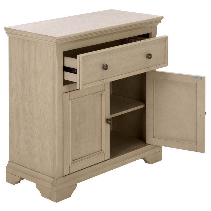 Commode 2 tiroirs 1 porte Reid, Crème