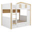 Lit superposé avec garde-corps en forme de maison et lit gigogne, lit superposé en bois avec tablettes de rangement-354114525