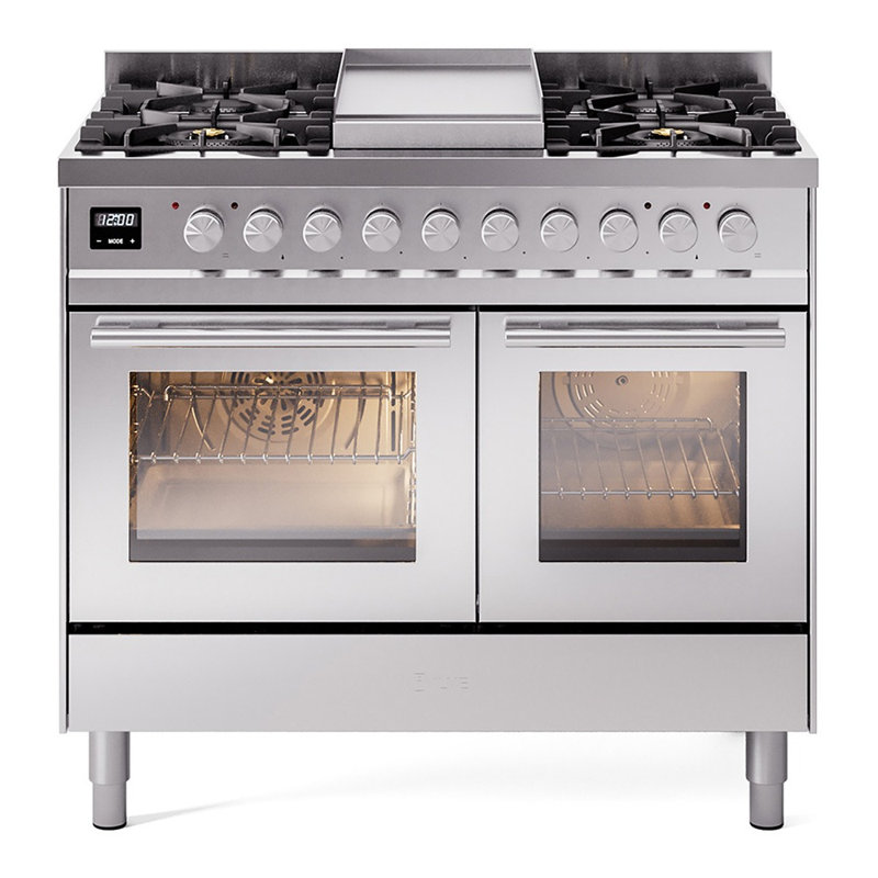 ILVE Professional Plus II 40 in Dual Fuel Range, Stainless Steel, Natural Gas