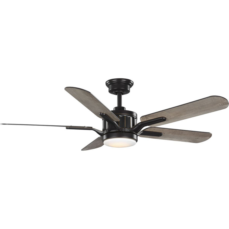 Claret 54'' Ceiling Fan with LED Lights, Oil Rubbed Bronze with Brown Blades