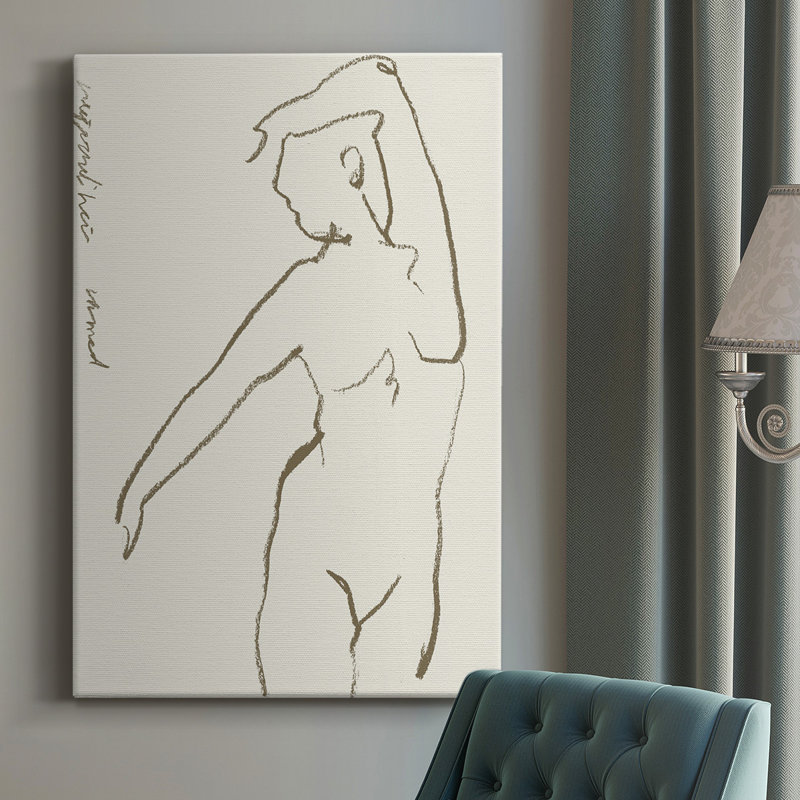 Toi et moi III - Toile tendue minimaliste, H 48 po x l 32 po x P 1,5 po