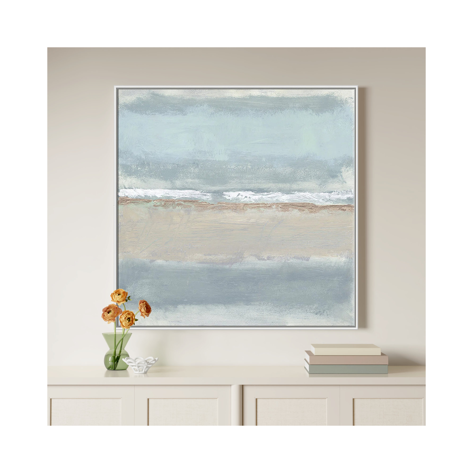 Serenity 1 by Filippo Ioco, White , 45" H x 45" W x 2" D