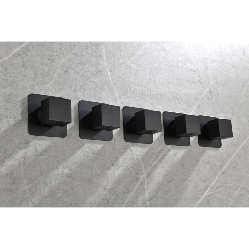 3/4" Cast Metal Shower Volume Regulating Equipment In Matte - Adjustable Brass Handle Valve Body, Corrosion And Rust-, Trouble- Install Quality Control For With Black Body User- Feature