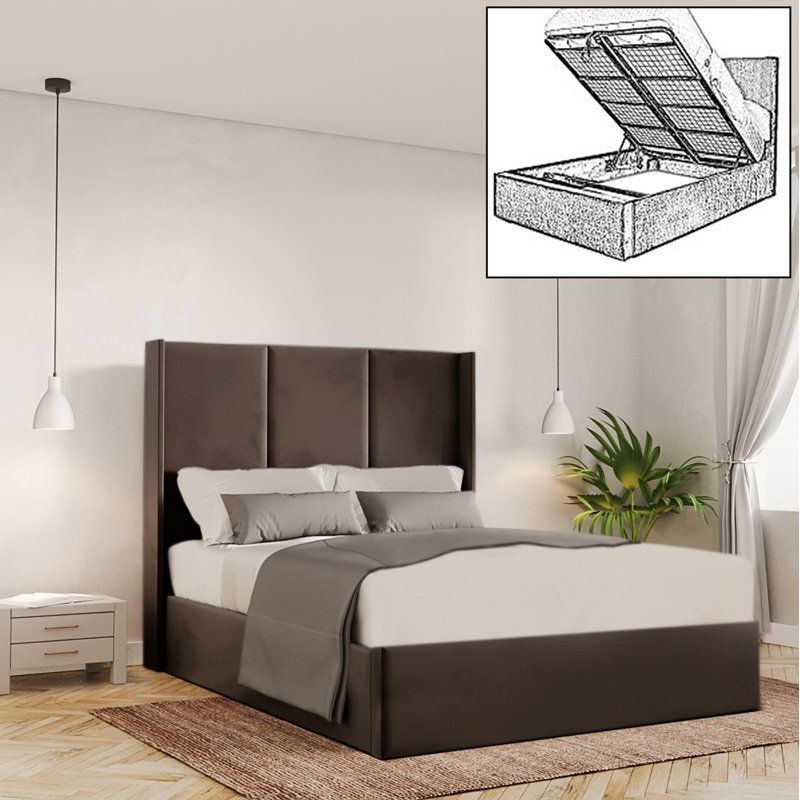 Bettzel Upholstered Ottoman Storage Bed, Single (3'), Mole