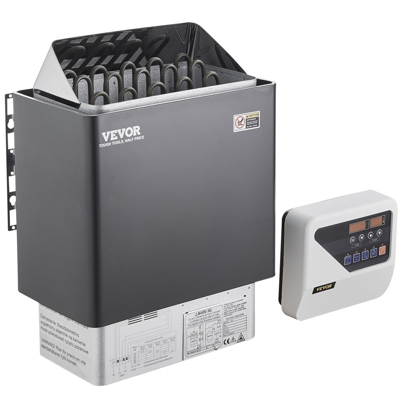Sauna Heater, 9KW 220V Electric Sauna Stove, 3h Timer and Adjustable Temp for Max. 317-459 Cubic Feet, Steam Bath Sauna Heater with External Digital Controller, Home Hotel Spa Shower Use