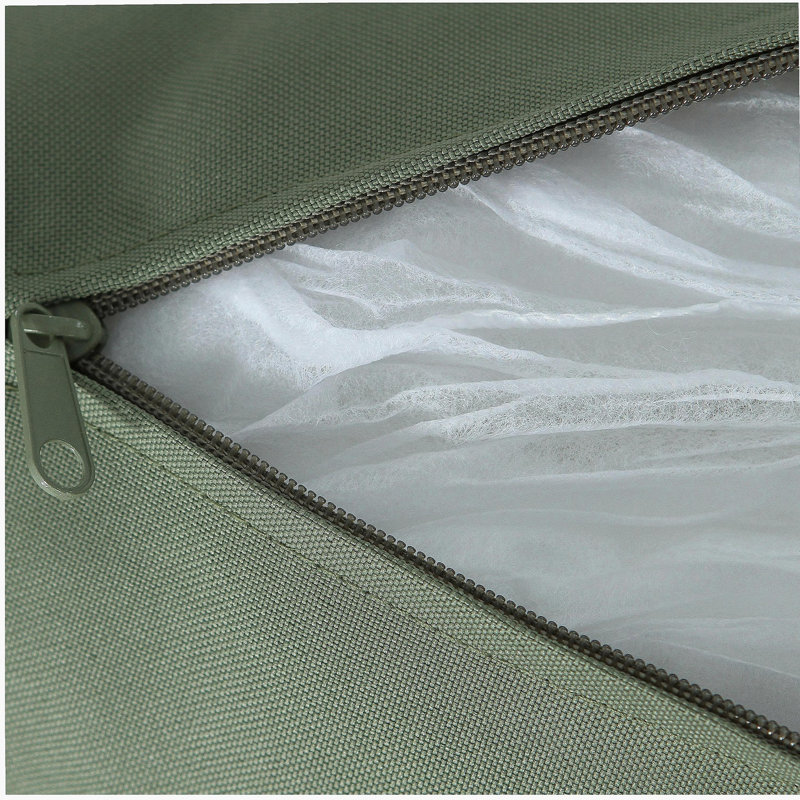 Causeuse et table en acier Mariano, blanc cassé et vert, Coussin vert / cadre blanc cassé