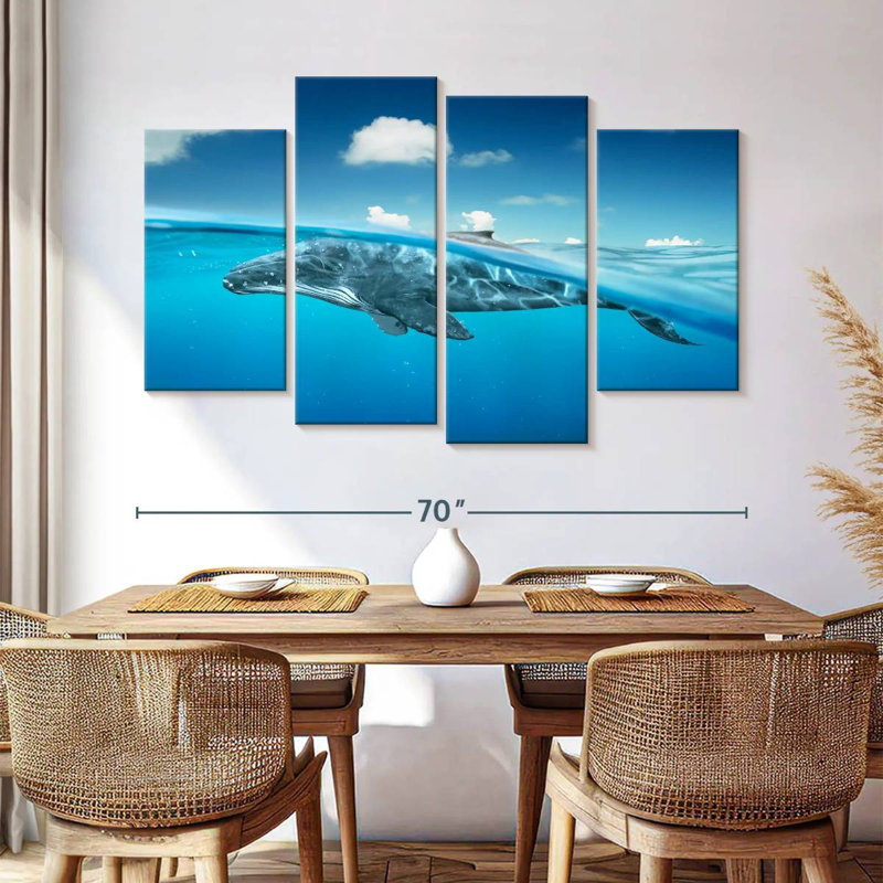 Baleine Brampt sous la surface, H 42 po x l 68 po