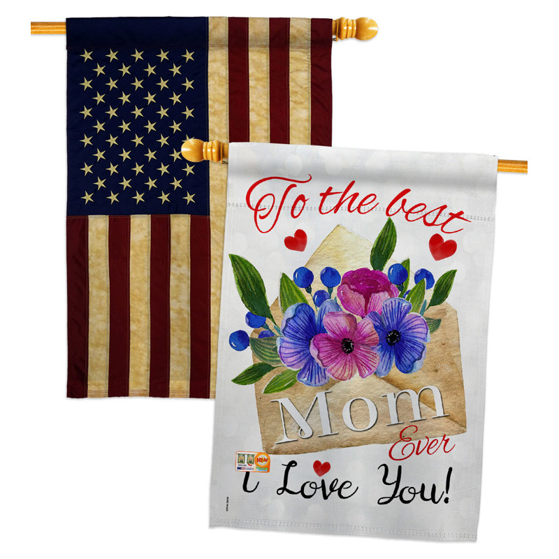 Double Sided 40 in. H x 28 in. W Polyester Mother's Day House Flag