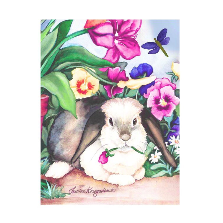 Zoomie Kids Bunny Buddies On Canvas by Laurie Korsgaden Print