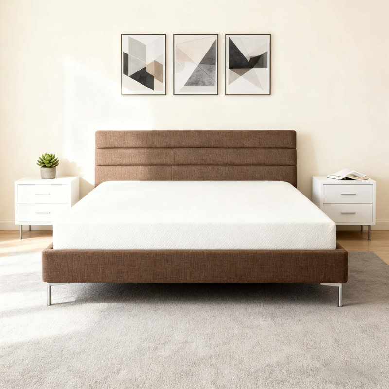 Matelas en mousse viscoélastique Green Tea, 6 pouces, sans fibre de verre, blanc, Lit simple, 8"