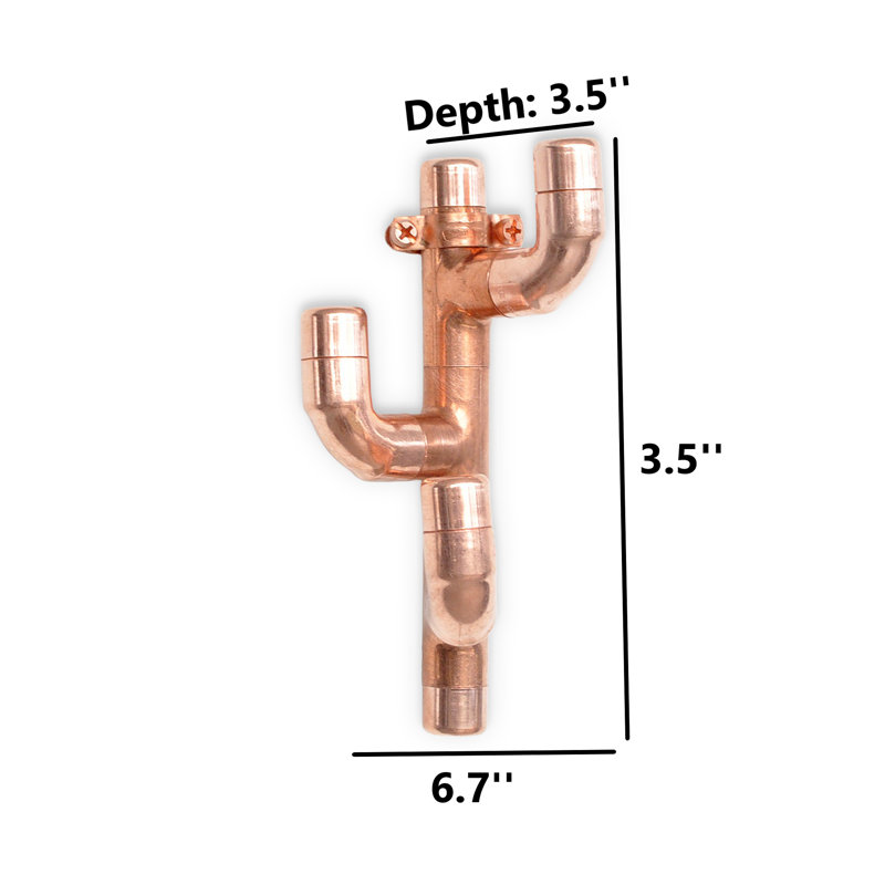 "Desert Bloom" Copper Pipe Multi-Hook Wall Rack
