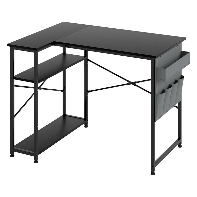 L-Shaped Metal Base Computer Desk