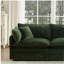 Canapé à deux places avec repose-pieds Chenille, canapé modulaire en L avec repose-pieds 2 places, causeuse avec repose-pieds pour petit espace de vie, chenille verte-591856181-591856177