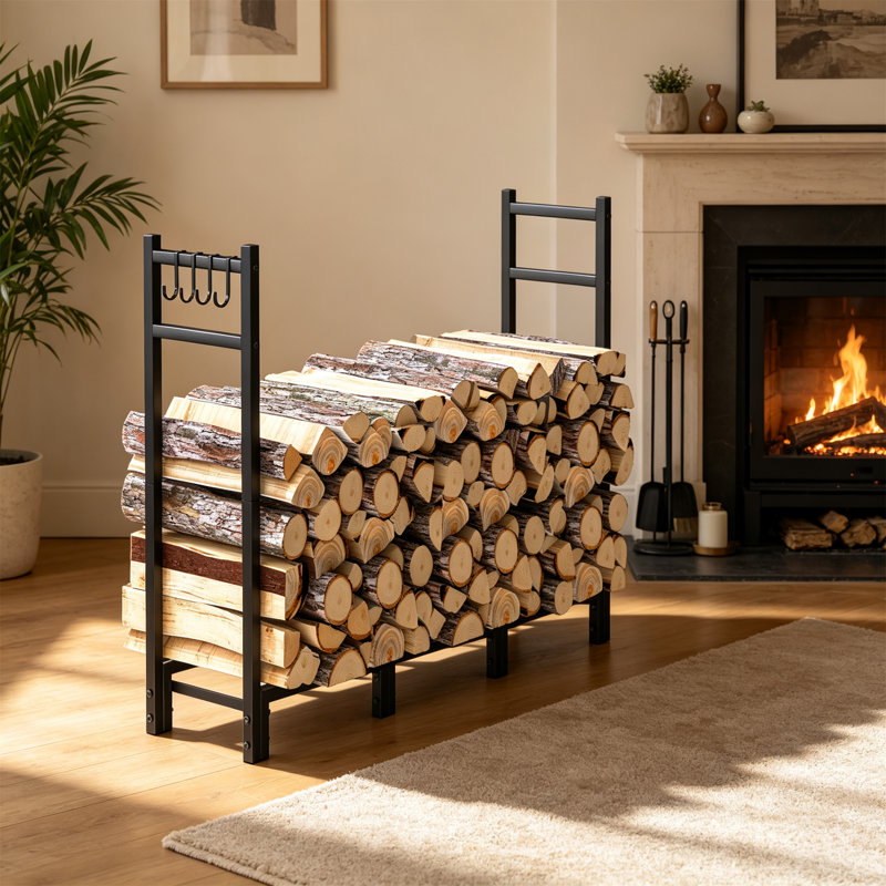 25.146cm W Metal Log Rack
