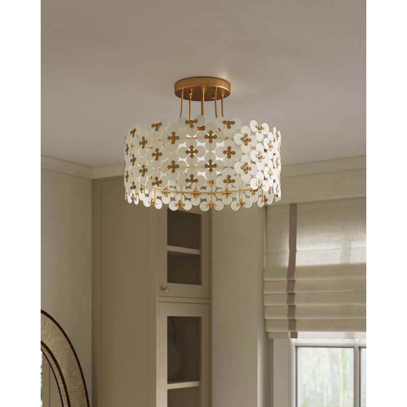 Spring Flower Semi-Flush Mount