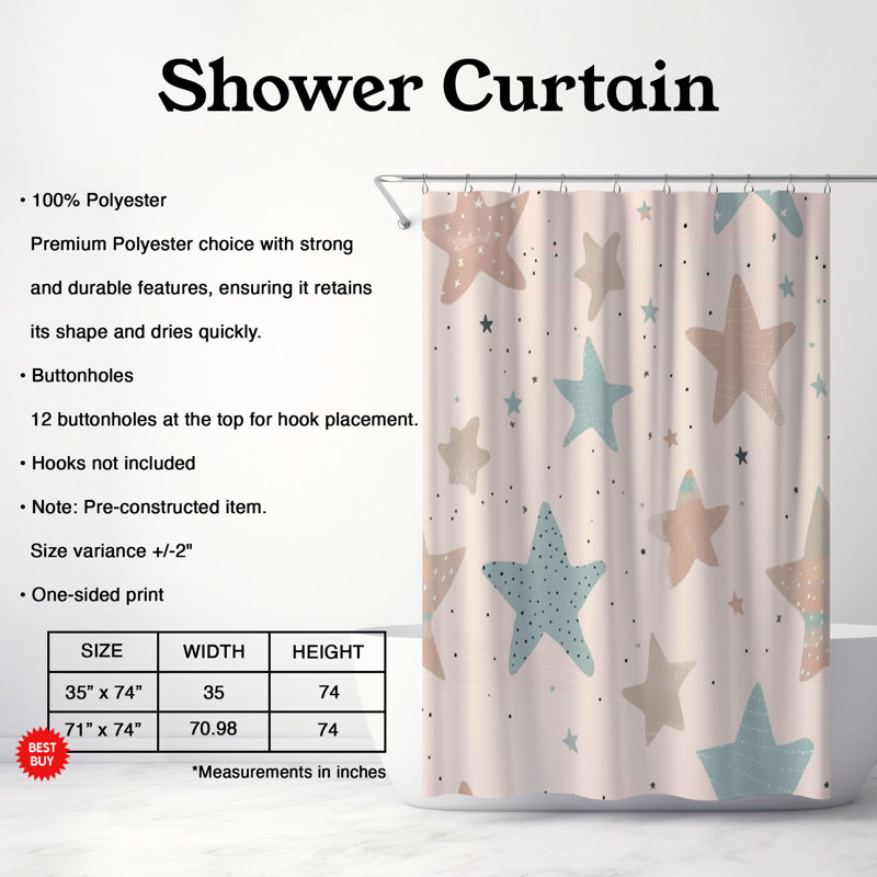 Rideau de douche Carnation Snuggle Buddy 192, H 74 po x l 71 po